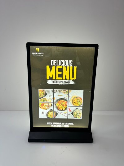 Menu light sign size 21 x 29.7 cm (A4)