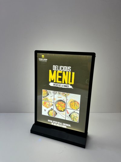 Menu light sign size 21 x 29.7 cm (A4)