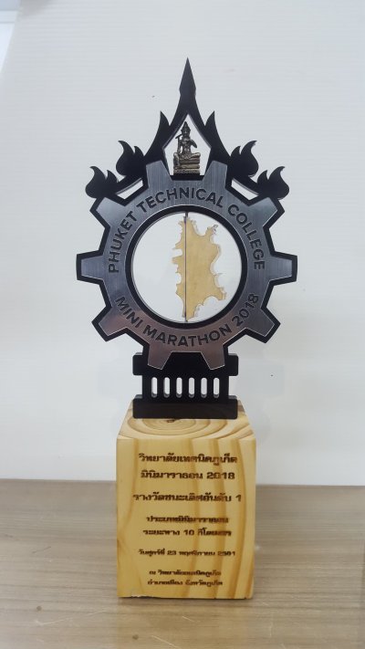 Acrylic stickers trophy with  wooden base