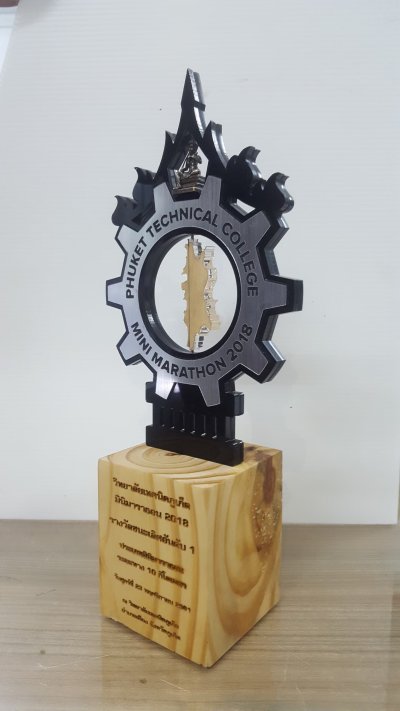 Acrylic stickers trophy with  wooden base