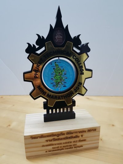 Acrylic stickers trophy with  wooden base