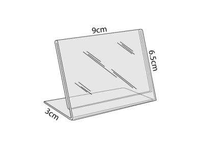 อะครีลิค L-Stand ตั้งโต๊ะ ขนาด 9x6.5 cm.