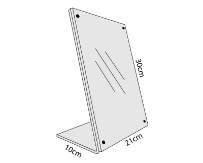 Acrylic L-Stand on Desktop with Magnetic  Size A4