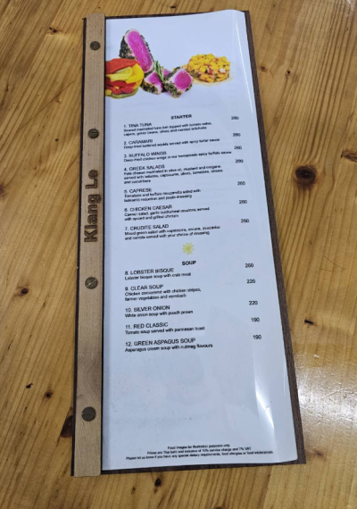 wood menu