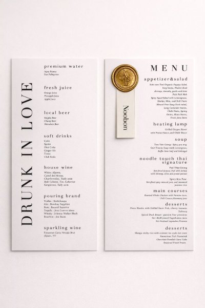 Custom Seal Menu Card
