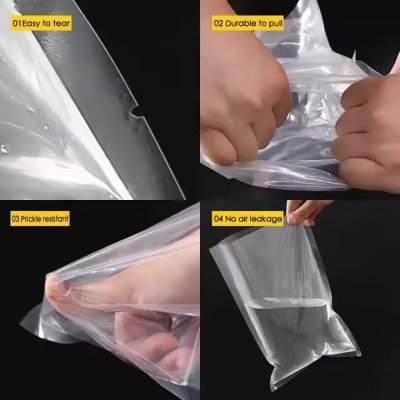 ถุงซีลสูญญากาศลายเรียบซีล 3 ด้าน หนา 220 ไมครอน(100 ใบ/แพ็ค)