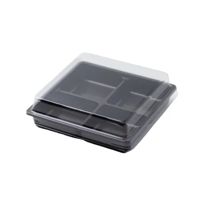 กล่อง 4 ช่อง ฝาใส ฐานน้ำตาล WN-244