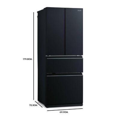 MITSUBISHI ตู้เย็น MULTI DOOR 15.6Q รุ่น  MR-LX50EY-GBK กระจกดำ