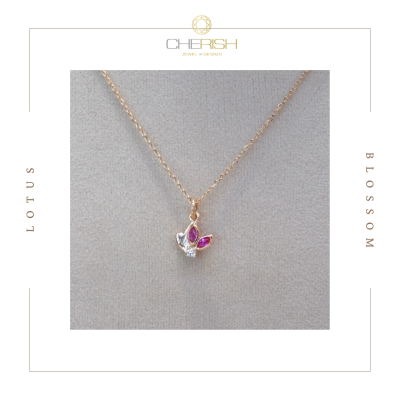 Lotus Blossom Ruby Necklace