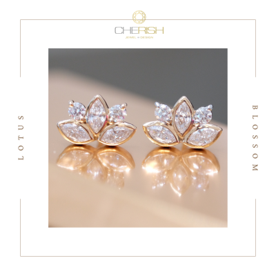 Lotus Blossom Diamond Earring