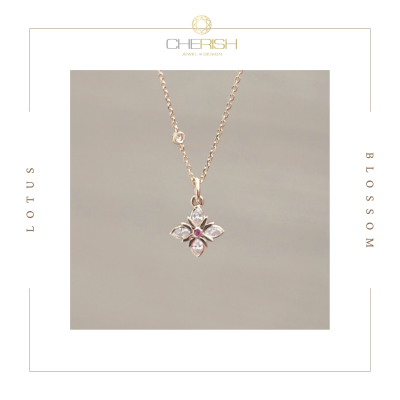 Lotus Blossom Diamond Necklace