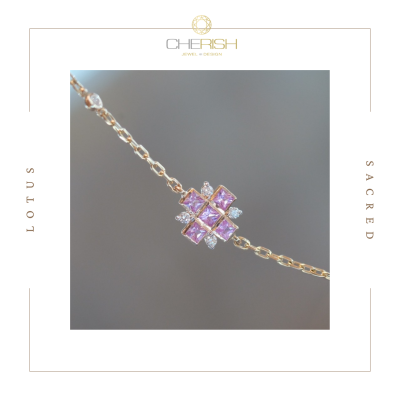 Lotus Sacred Pink Sapphire Bracelet