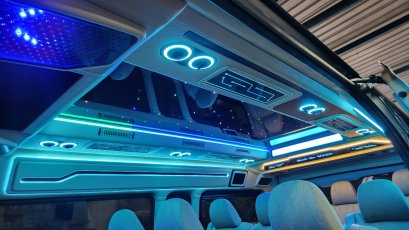 ตัวอย่าง ตกแต่งเพดาน VIP แอร์ไมโครบัสท้าย จอไฟฟ้า