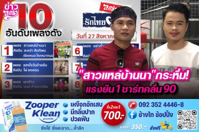 "สาวแหล่บ้านนา" กระหึ่ม! แรงยืน 1 ชาร์ทคลื่น 90