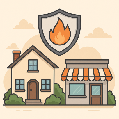 บ้านหรือร้านค้าที่ได้รับการคุ้มครองจากประกันไฟไหม้