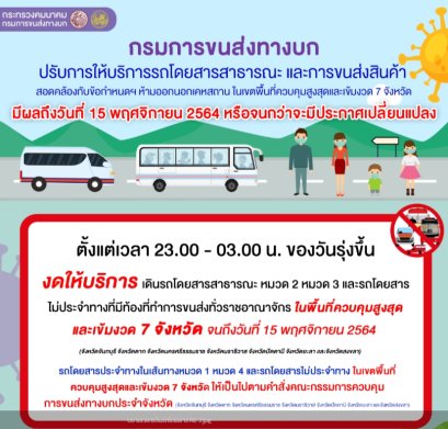 กรมการขนส่งทางบก ปรับการให้บริการรถโดยสารสาธารณะ และการขนส่งสินค้า สอดคล้องกับข้อกำหนดฯ 