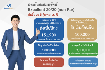 รีวิว ประกันชีวิตสะสมทรัพย์ AIA Exellent 20 Pay 20 (Non Par)