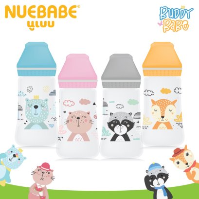 Buddy Babe ขวดนมคอกว้าง 8 Oz. Nuebabe