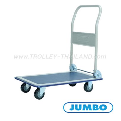 HL-110JT รถเข็นพื้นเหล็กชั้นเดียวแบบติดแผงแขวนถือข้างเดียวพับได้ รับน้ำหนัก 220 กก. JUMBO