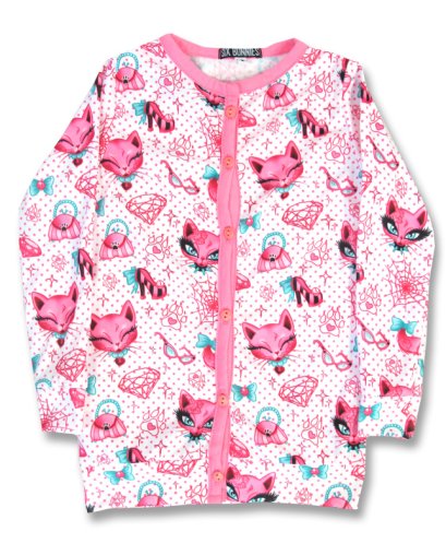 Six Bunnies MISS KITTY white Kinder Cardigans.