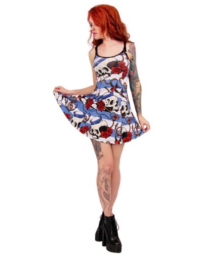 Liquor Brand NAUTICAL SKULL Damen Kleid
