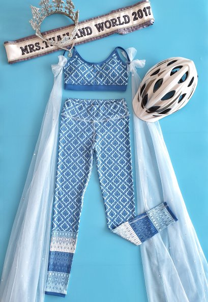 SPORTSWEAR SETS - ลายกระหนกสีฟ้า