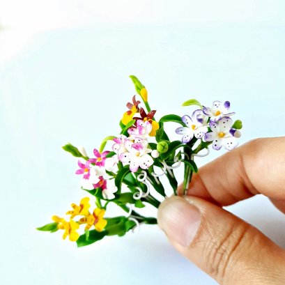 Miniatures Orchid Flowers Fairy Garden Supply Decoration
