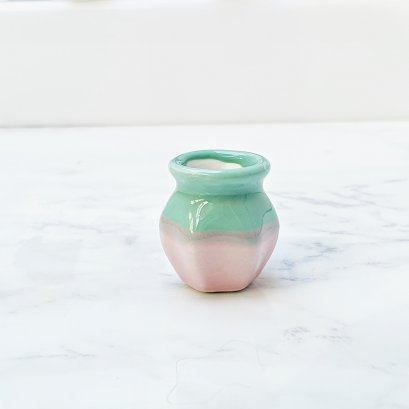 Dollhouse Miniatures Ceramic Vase Jar Pot  Fairy Garden Mini Flower Supply Setx2 