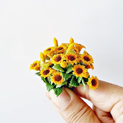 Sunflowers Handmade Miniatures Clay Flowers