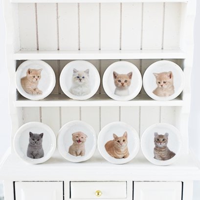 Miniatures Ceramic Cat lovers Plates