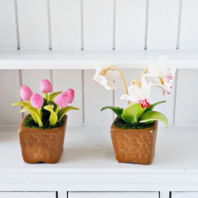 Home decor pink tulip pot