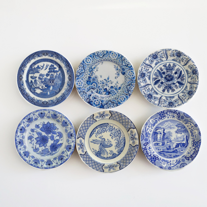 Blue Countryside Willow Ceramic Plate Set 6 Pcs