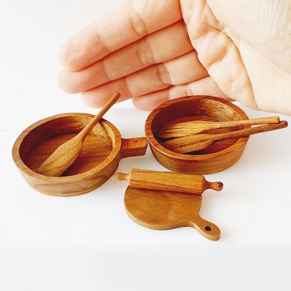 Small teak wood kitchen gadgets