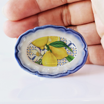 ceramic plate Mediterranean Lemon design