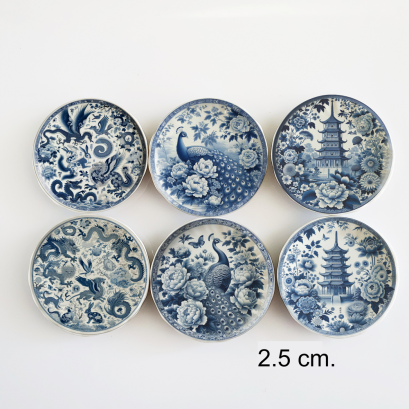 Miniature collection, Ceramic Chinoiserie Blue delft plates