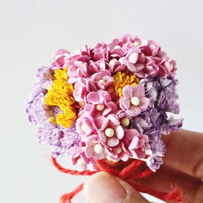 Handcrafted Mulberry Paper Flower Bouquet for Scrapbooking and Crafts