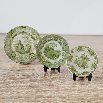 Green Chinoiserie Ceramic Plates