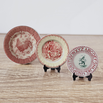 Ceramic Plates with Rooster and Vintage Designs