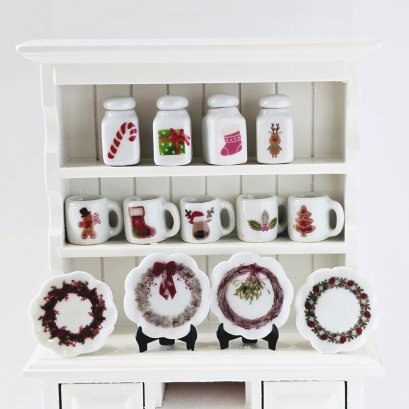 Miniature Christmas Ceramic Dish Set