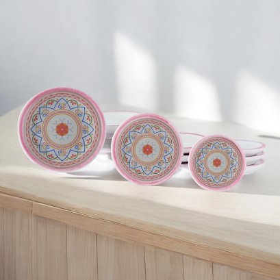 Pink Floral Mediterranean Miniature Ceramic Plate