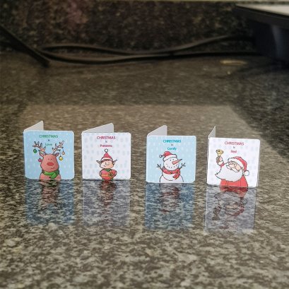 Dollhouse Miniatures Christmas Greeting Cards Mini Tiny
