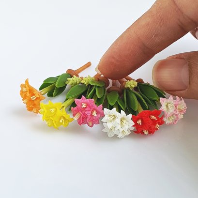 Miniatures Colorful  Amayllis Clay Flowers