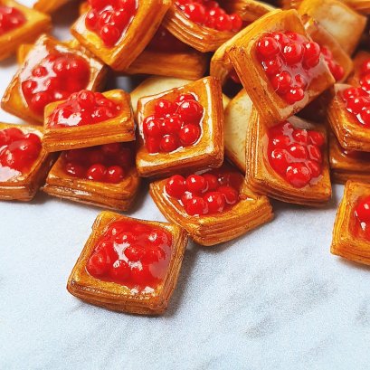 Handmade Clay Cherry Pie 10 mm. Set 20 Pcs