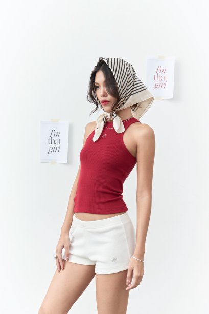 AHT140 Logo knit tank top