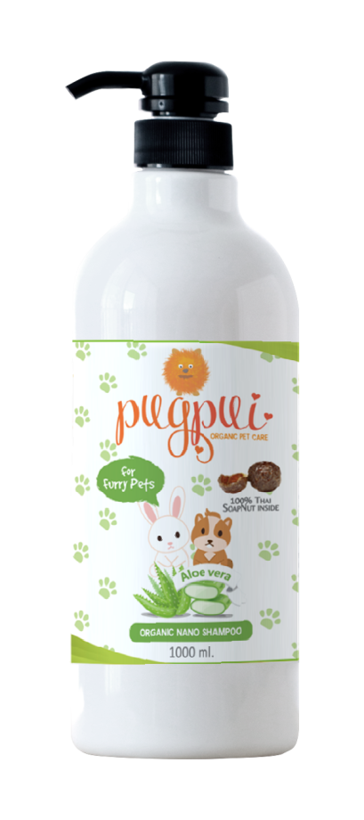 ปุกปุยแชมพูสูตรสำหรับสัตว์เลี้ยงขนฟู (สกัดจากว่านหางจระเข้)