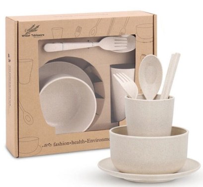 ชุดชามช้อนส้อมจานแก้วน้ำ,สินค้าฟางข้าวสาลี