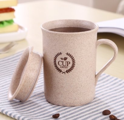 แก้วน้ำพร้อมฝาปิด,แก้วน้ำฟางข้าวสาลี,แก้วน้ำรักษ์โลก