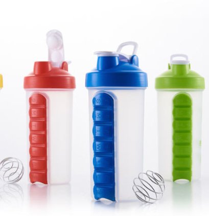 กระบอกน้ำพลาสติก,แก้วน้ำพลาสติก,แก้วเชค,แก้วเชคพร้อมที่ใส่ยา