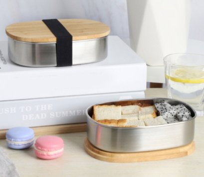 กล่องข้าวสแตนเลสฝาไม้,กล่องอาหารฝาไม้,กล่องข้าวฝาไม้,500ML