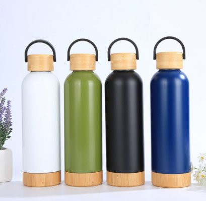 ขวดน้ำสแตนเลส,กระบอกน้ำสแตนเลส,ขวดน้ำสแตนเลสฝาไม้,500ml